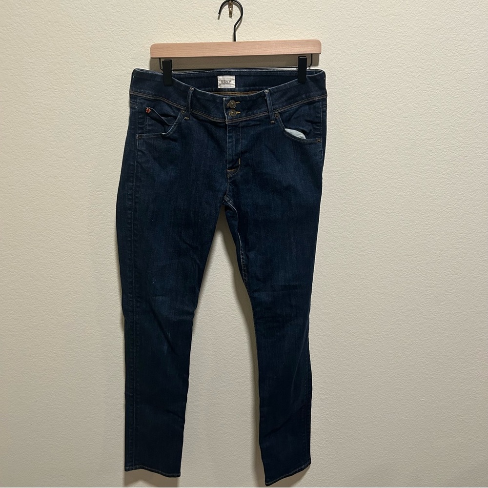 Hudson Jeans Women's Classic dark blue Wash Denim Colin Flap Skinny Jean